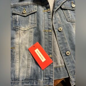 Denim Jacket with removable Gray Hood